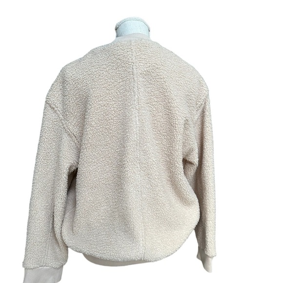 Avec Les Filles Womens Cream Faux Fur Teddy Jacket Size Small NWT - Picture 4 of 15